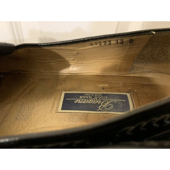 Cole Haan‎ Bragano Mens Sz 12D Black Leather Slip On Tasseled Kiltie Made Italy - Picture 2 of 12